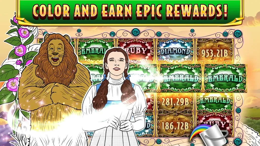 Wizard of Oz Slots Games (Волшебник из страны Оз игровой автомат) [МОД: Меню, Бесконечные монеты и Открытые уровни] Screenshot 5