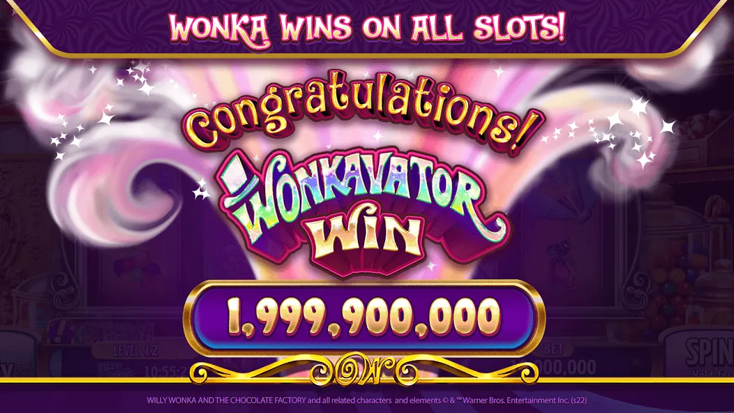 Willy Wonka Vegas Casino Slots (Вилли Вонка Вегас Казино Слоты) [МОД: Много монет, Открытые уровни и Мега MOD] Screenshot 1