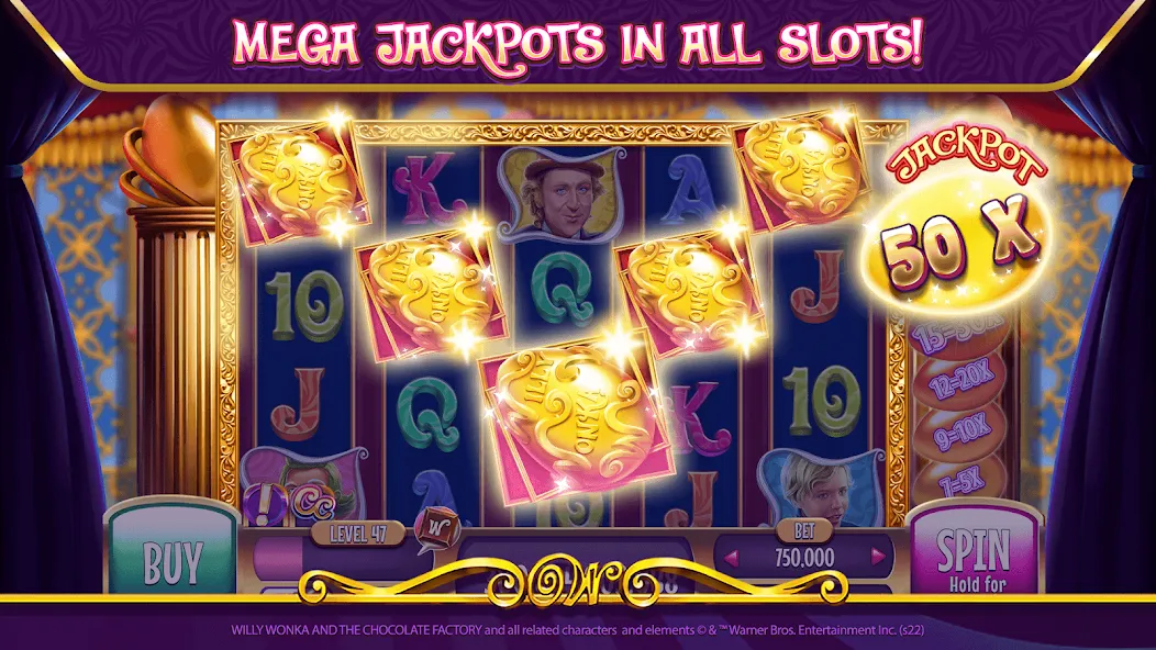 Willy Wonka Vegas Casino Slots (Вилли Вонка Вегас Казино Слоты) [МОД: Много монет, Открытые уровни и Мега MOD] Screenshot 4