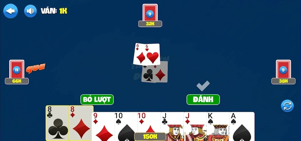 Tiến Lên Nhất Ăn Tất [МОД: Деньги, Монеты и Меню MOD] Screenshot 2