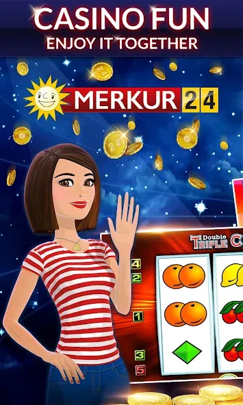 Merkur24 – Slots & Casino (Меркур24 Казино) [МОД: Все открыто, Дополнительные деньги и Меню MOD] Screenshot 1
