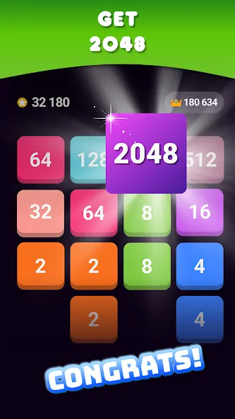 2048: Puzzle Game! Merge Block (Две тысячи сорок восемь) [МОД: Бесконечные деньги, Монеты и Мега MOD] Screenshot 2