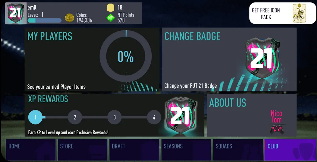 NT 21 Draft + Pack Opener [МОД: Много монет, Открытые уровни и Мега MOD] Screenshot 3