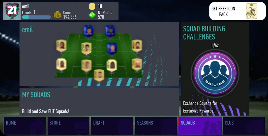 NT 21 Draft + Pack Opener [МОД: Много монет, Открытые уровни и Мега MOD] Screenshot 5