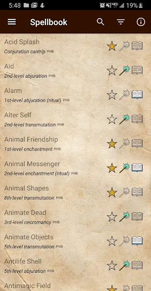 D&D Spellbook 5e [МОД: Все открыто, Дополнительные деньги и Меню MOD] Screenshot 1