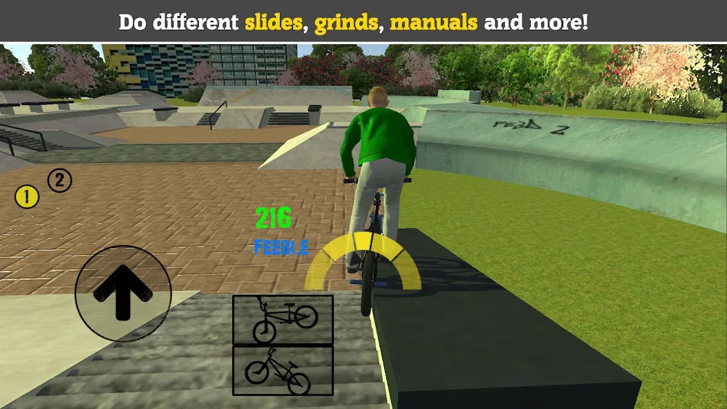 BMX FE3D 2 (БМХ ФЭ3Д 2) [МОД: Много монет, Открытые уровни и Мега MOD] Screenshot 1