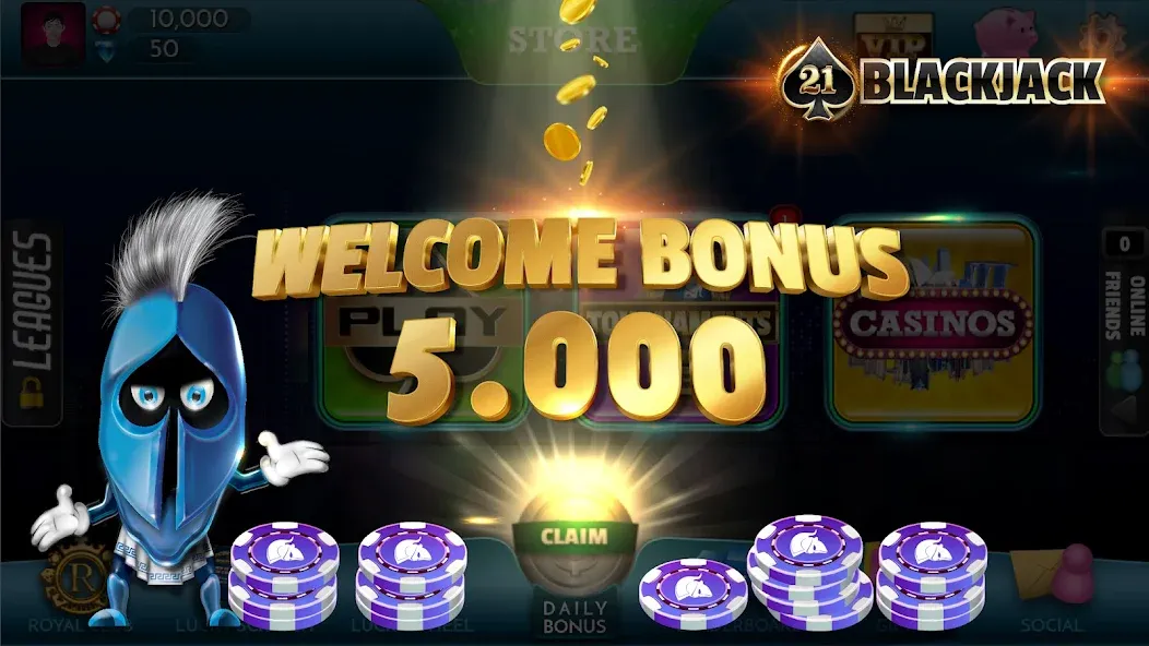 BlackJack 21 - Online Casino [МОД: Много денег, Монет и Все открыто] Screenshot 3