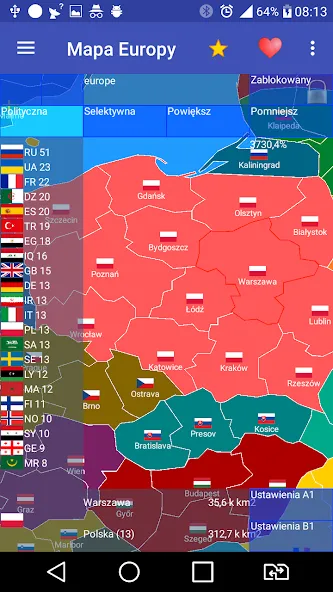 Europe map [МОД: Меню, Бесконечные монеты и Открытые уровни] Screenshot 1
