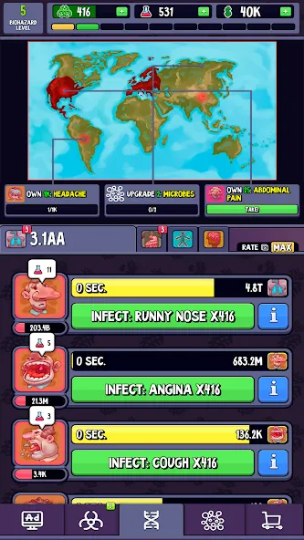 Idle Infection (Айдл Инфекшн) [МОД: Бесконечные деньги, Монеты и Мега MOD] Screenshot 5