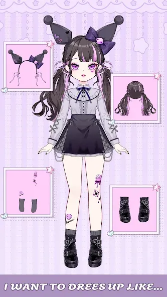 Dress Up! Shining Anime Star [МОД: Бесконечные деньги, Монеты и Мега MOD] Screenshot 2