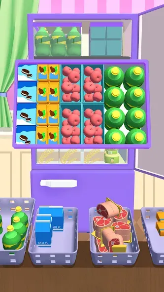 Fill Up Fridge：Organizing Game [МОД: Меню, Бесконечные монеты и Открытые уровни] Screenshot 4