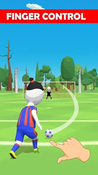 Stickman Freekick: Soccer game [МОД: Бесконечные деньги, Монеты и Мега MOD] Screenshot 1