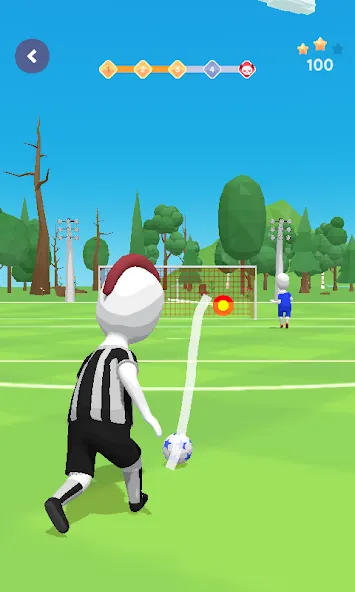 Stickman Freekick: Soccer game [МОД: Бесконечные деньги, Монеты и Мега MOD] Screenshot 5