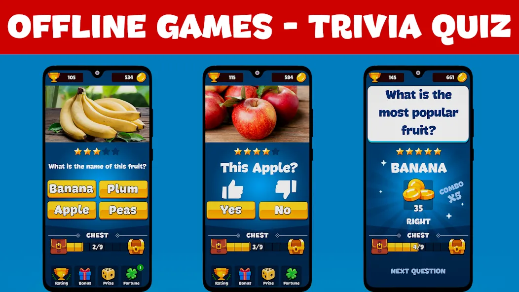 Trivia Quiz: Fun Offline Games [МОД: Бесконечные деньги, Монеты и Мега MOD] Screenshot 1