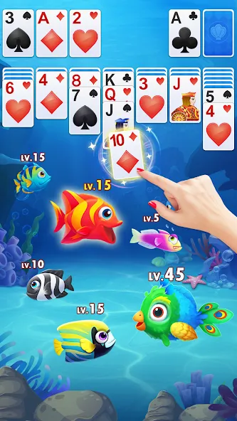 Solitaire Fish [МОД: Много денег, Монет и Все открыто] Screenshot 2