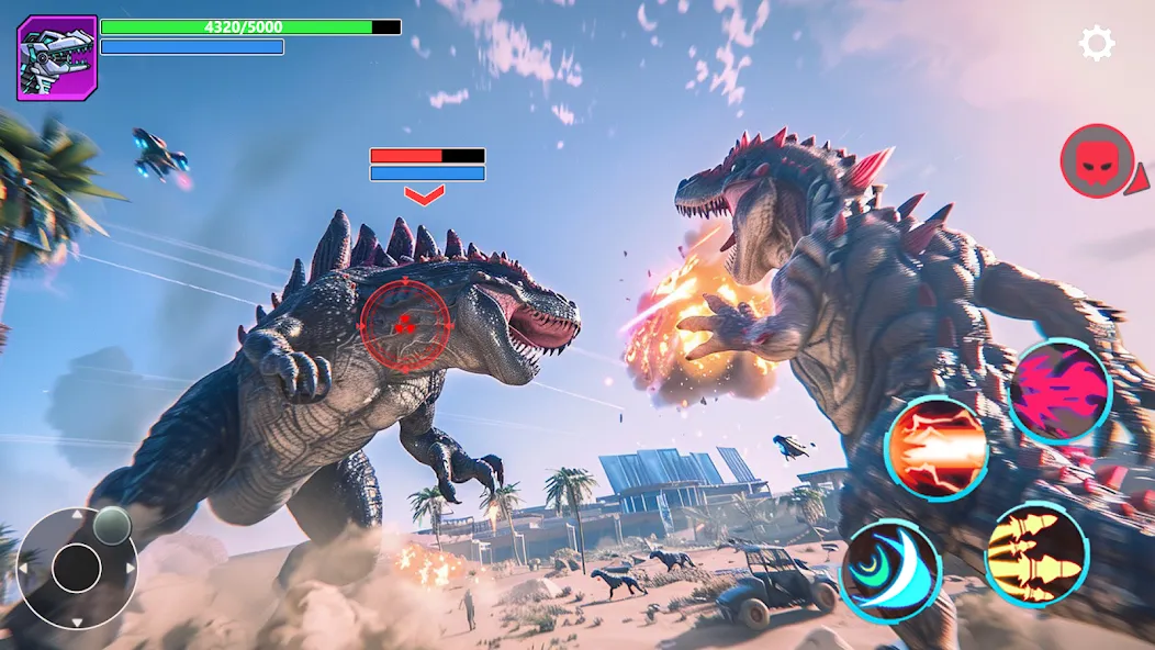 Mech War: Jurassic Dinosaur (Мех Батл) [МОД: Все открыто, Дополнительные деньги и Меню MOD] Screenshot 1