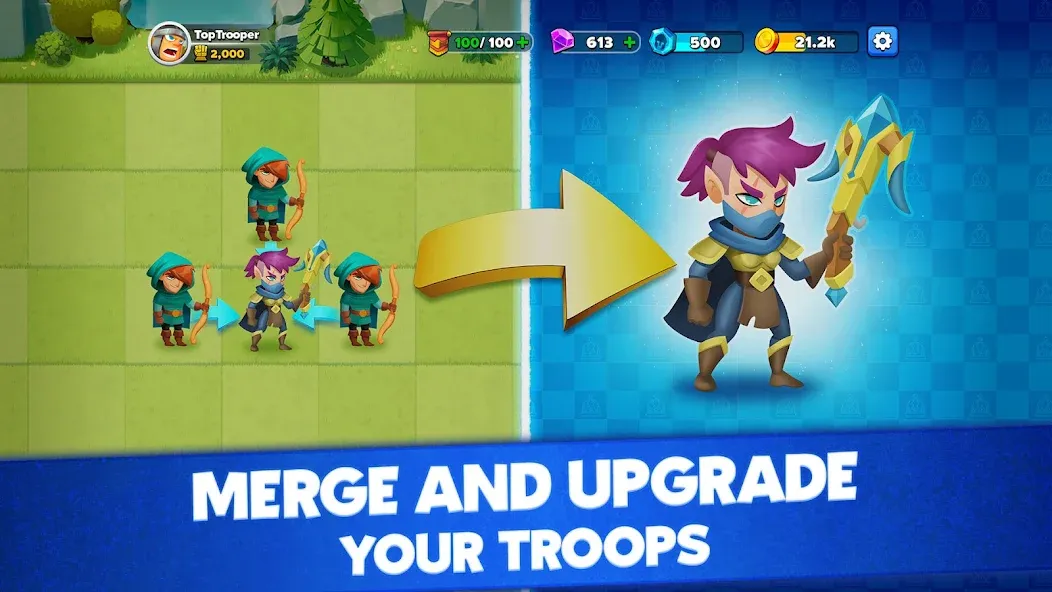 Top Troops: Adventure RPG (Топ Трупс) [МОД: Все открыто, Дополнительные деньги и Меню MOD] Screenshot 1