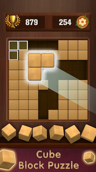 Wooden Cube Block Puzzle (Деревянный кубик головоломка) [МОД: Все открыто, Дополнительные деньги и Меню MOD] Screenshot 4