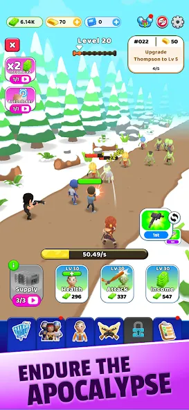 Survivor Idle Run: Z-RPG [МОД: Деньги, Монеты и Меню MOD] Screenshot 3