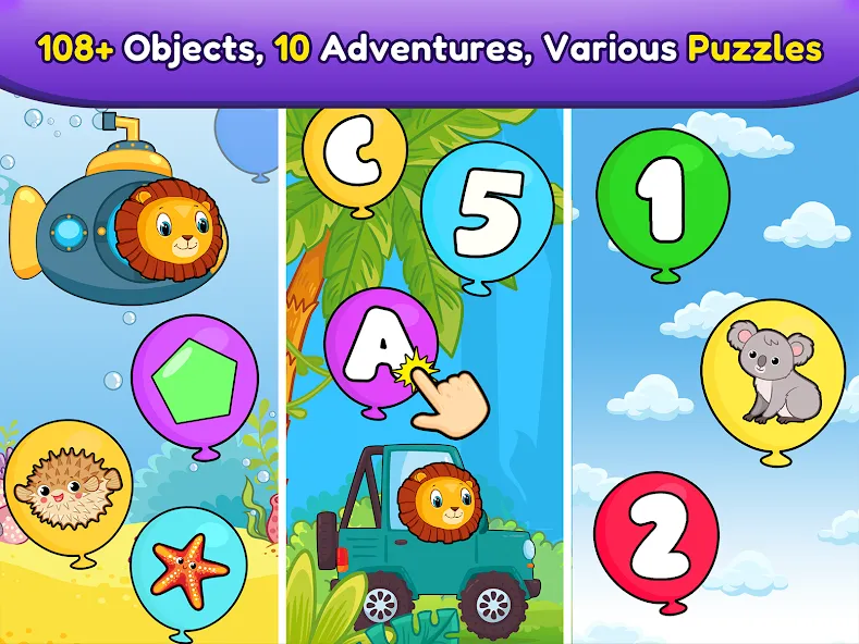 Balloon Pop Kids Learning Game [МОД: Бесконечные деньги, Монеты и Мега MOD] Screenshot 1