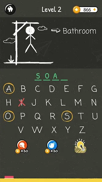 Hangman Words:Two Player Games [МОД: Меню, Бесконечные монеты и Открытые уровни] Screenshot 3