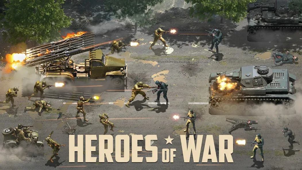 Heroes of War: Idle army game (Герои войны) [МОД: Меню, Бесконечные монеты и Открытые уровни] Screenshot 1