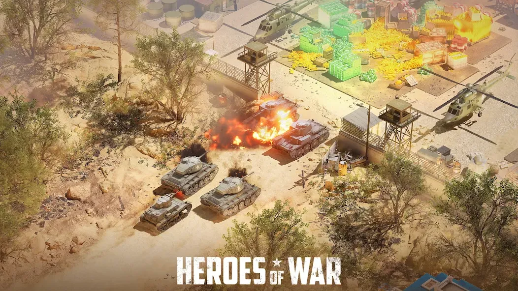 Heroes of War: Idle army game (Герои войны) [МОД: Меню, Бесконечные монеты и Открытые уровни] Screenshot 2