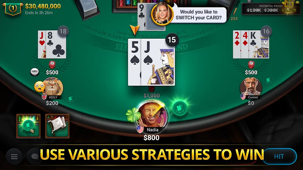 Blackjack Championship (Блэкджек Чемпионат) [МОД: Деньги, Монеты и Меню MOD] Screenshot 3