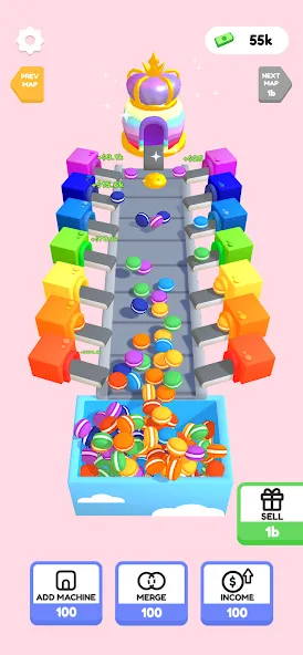 Dessert Factory Idle (Дизерт Фактори Айдл) [МОД: Меню, Бесконечные монеты и Открытые уровни] Screenshot 2