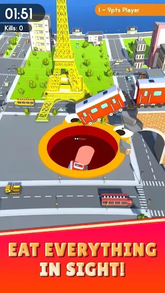 Hole.io [МОД: Все открыто, Дополнительные деньги и Меню MOD] Screenshot 1