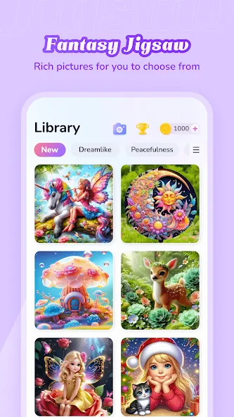 Fantasy Jigsaw - HD Puzzle (Фэнтези Пазл) [МОД: Все открыто, Дополнительные деньги и Меню MOD] Screenshot 3