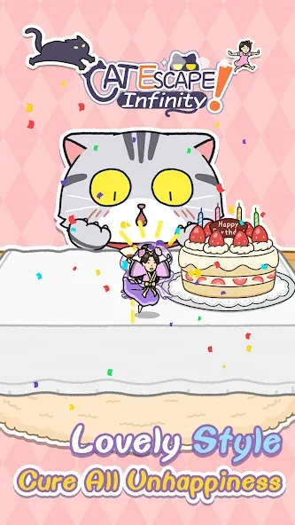 Cat Escape! Infinity！ [МОД: Меню, Бесконечные монеты и Открытые уровни] Screenshot 1