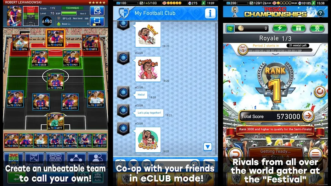 eFootball™  CHAMPION SQUADS (Игровой режим настоящего футбола  Чемпионские команды) [МОД: Деньги, Монеты и Меню MOD] Screenshot 3
