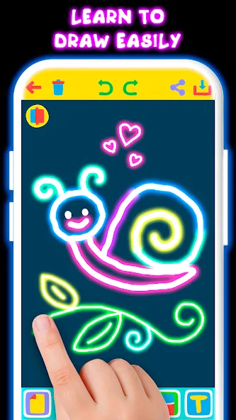 Drawing For Kids - Glow Draw [МОД: Бесконечные деньги, Монеты и Мега MOD] Screenshot 3