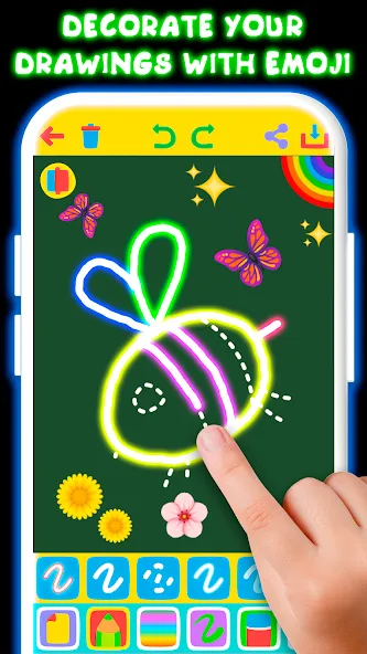 Drawing For Kids - Glow Draw [МОД: Бесконечные деньги, Монеты и Мега MOD] Screenshot 5