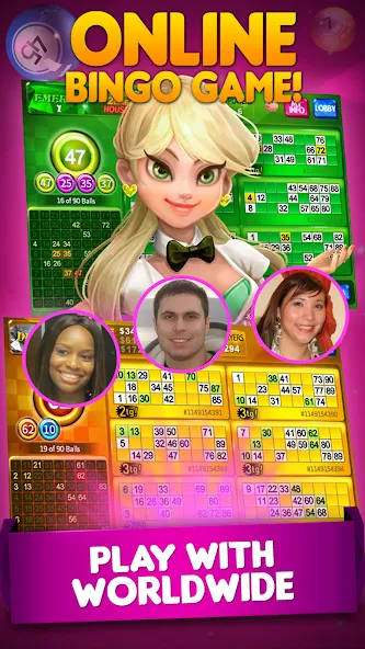 Bingo 90 Live : Vegas Slots (Бинго 90 Лайв) [МОД: Много денег, Монет и Все открыто] Screenshot 2