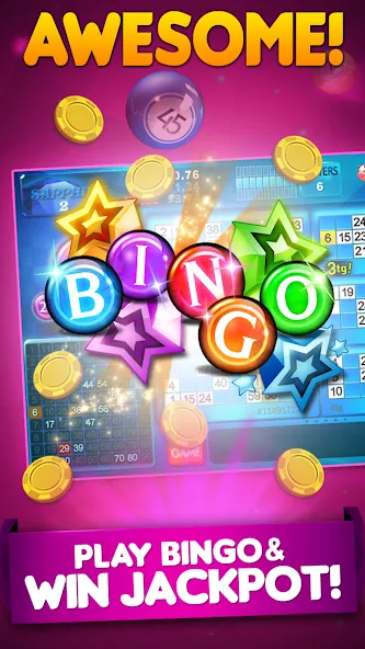 Bingo 90 Live : Vegas Slots (Бинго 90 Лайв) [МОД: Много денег, Монет и Все открыто] Screenshot 3
