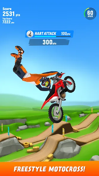 Max Air Motocross (Макс Эйр Мотокросс) [МОД: Меню, Бесконечные монеты и Открытые уровни] Screenshot 1