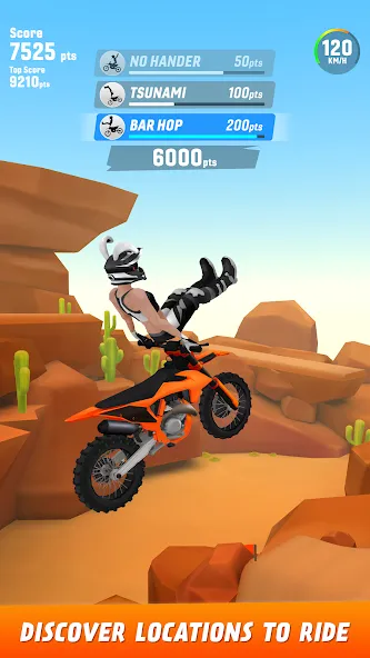 Max Air Motocross (Макс Эйр Мотокросс) [МОД: Меню, Бесконечные монеты и Открытые уровни] Screenshot 2