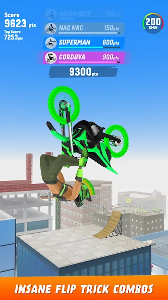 Max Air Motocross (Макс Эйр Мотокросс) [МОД: Меню, Бесконечные монеты и Открытые уровни] Screenshot 3