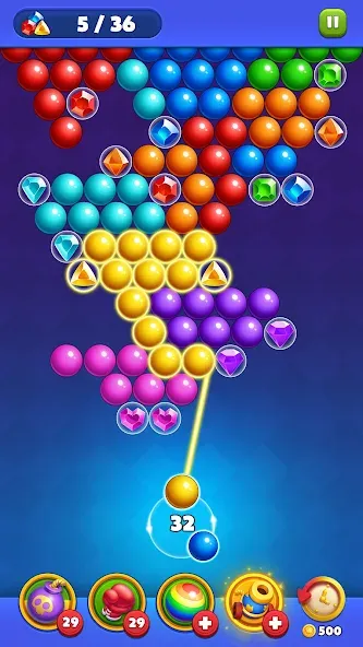 Bubble Shooter Royal Pop [МОД: Меню, Бесконечные монеты и Открытые уровни] Screenshot 5