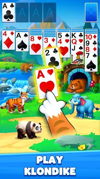 Solitaire Zoo [МОД: Меню, Бесконечные монеты и Открытые уровни] Screenshot 1