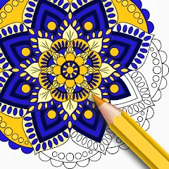 Скачать Mandala Coloring Book Game (Мандала Книга раскрасок  Игра) [МОД: Все открыто, Дополнительные деньги и Меню MOD] | Взлом Mandala Coloring Book Game на Андроид