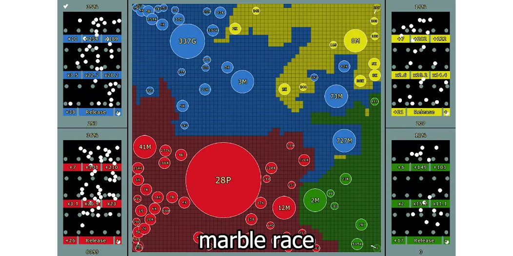 Marble Race and Territory War (Марбл Рейс и Территориальная Война) [МОД: Все открыто, Дополнительные деньги и Меню MOD] Screenshot 1