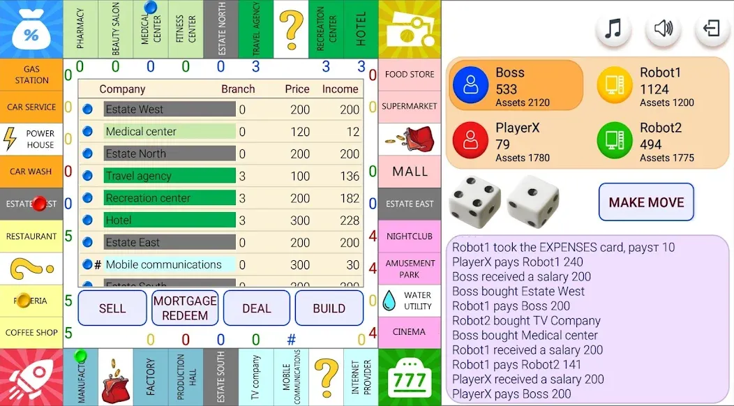 Monopolist Business Dice Board [МОД: Деньги, Монеты и Меню MOD] Screenshot 1