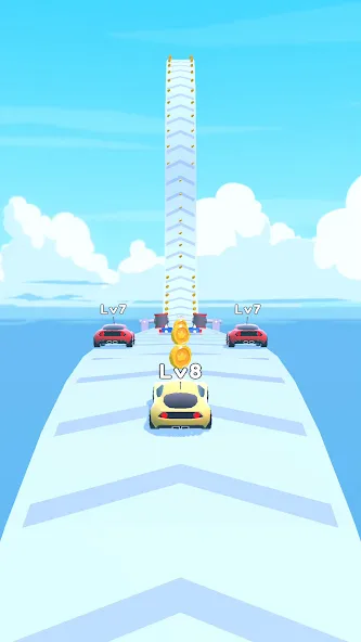Merge Car Run - Evolution Race (Мердж Кар Ран) [МОД: Меню, Бесконечные монеты и Открытые уровни] Screenshot 1