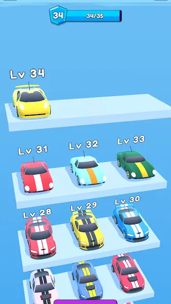Merge Car Run - Evolution Race (Мердж Кар Ран) [МОД: Меню, Бесконечные монеты и Открытые уровни] Screenshot 2