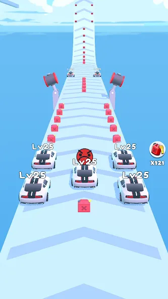 Merge Car Run - Evolution Race (Мердж Кар Ран) [МОД: Меню, Бесконечные монеты и Открытые уровни] Screenshot 3