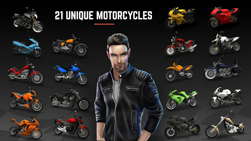 Racing Fever: Moto (Рейсинг Фивер) [МОД: Меню, Бесконечные монеты и Открытые уровни] Screenshot 2