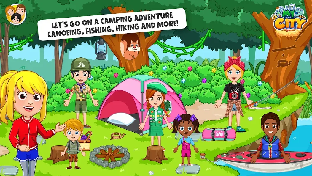 My City : Wildlife Camping (Мой город) [МОД: Все открыто, Дополнительные деньги и Меню MOD] Screenshot 1